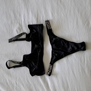 VS Crystal Animal Print Bra & Panty Set